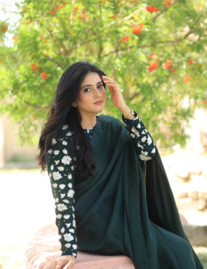 Heavily Embellished Floral Saree