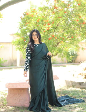 Heavily Embellished Floral Saree 3